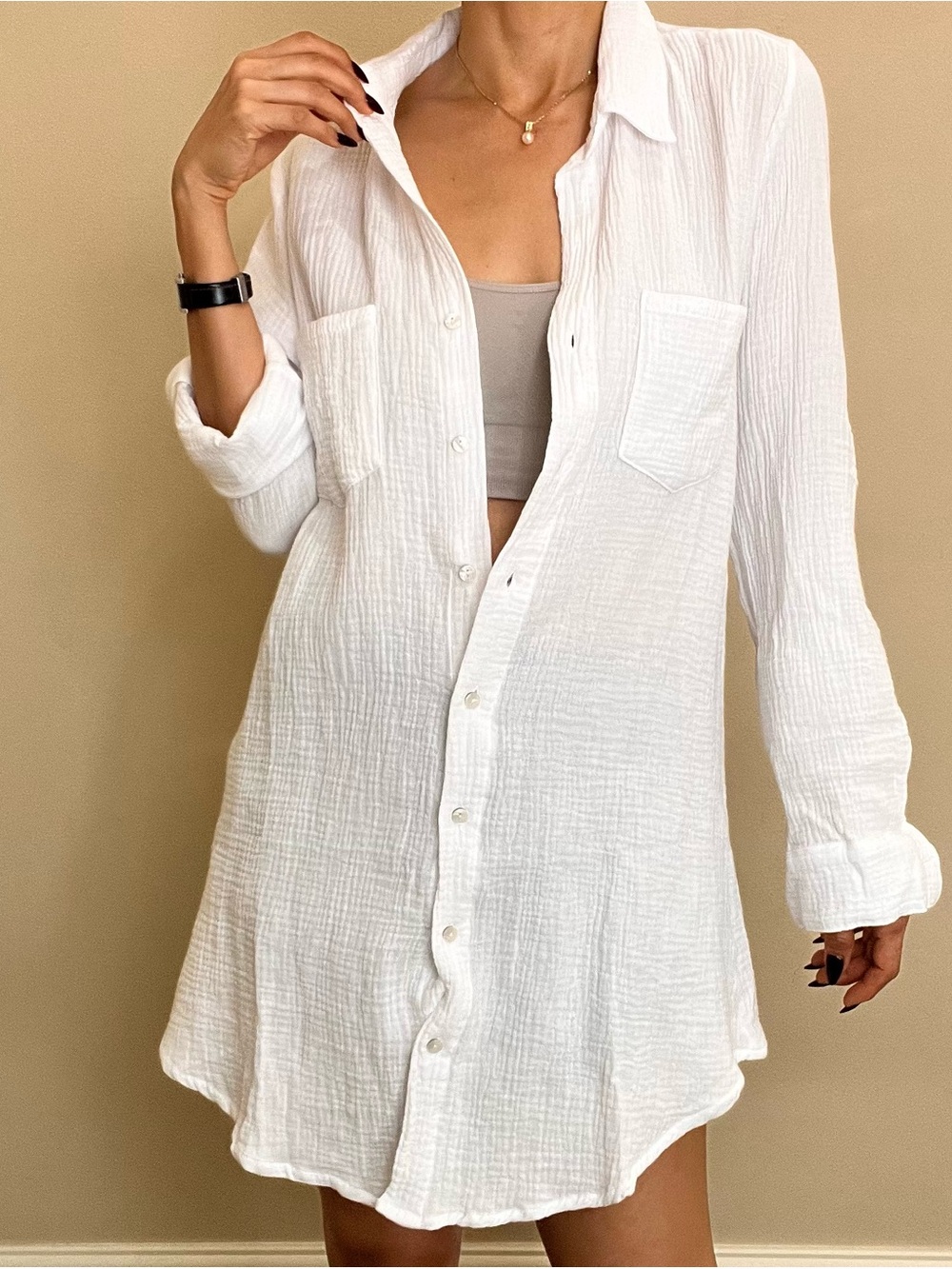 Brand New long buttondown shirts size L